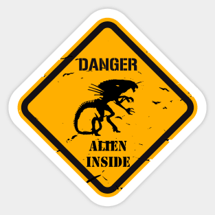 Alien Caution. Sticker